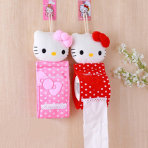 Paper towel hanging cartoon cute cat household plush fabric paper towel pumping roll paper pumping toilet wall-mounted paper towel cover