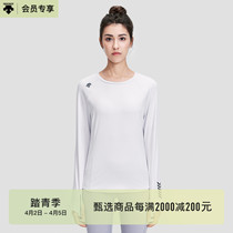 DESCENTE di Sante running womens knitted long sleeve T-shirt spring new sports tree-covered jersey