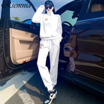 RSEMNIA light extravagant leisure sports suit women 2022 Fashion standout white necropolis with two sets of damp