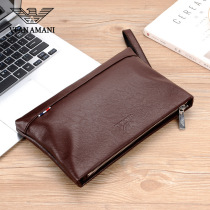 Vifang Amani Wallet Men Genuine Leather Zipper Money Nip Bull Leather Envelope Handbags Handbags Casual Hands Grab Bag