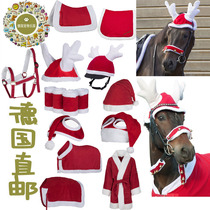 German direct mail Christmas New Year red horse riding carpet horse saddle cushion horse-ear helmet cap