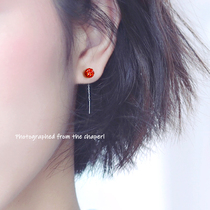 Red Streaming Su Earrings Earrings Earring Temperament Chinese Style Chinese Wind Superior Sensation 925 Pure Silver Earline 2022 New Tide