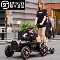 Childrens electric car four-wheel remote control double male and female baby child toy car can sit and stand adult car Parent-child car