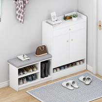 Home change shoe stool shoe cabinet integrated multi-functional home door simple modern soft bag cushion shoe stool with shoe rack
