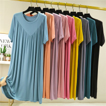 Loose Big Code Sleeping Dress Modell Dress Modale Dress Lady Summer 2022 Thin Section Plus Fat Increase Pajamas Dress 100 Plexo Home Dress