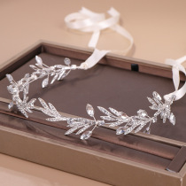 Crystal hair band headdress 2021 European and American leaves rhinestone hair band Bridal jewelry female retro gentle wind wild tide