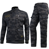 New elastic camouflage suit suit mens cotton breathable spring and autumn anti-hot military fan uniform field wear-resistant work clothing