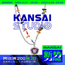 KANSAI New Purple Love Color Stone String Necklace Fashion Personality Sweet Girl Little Jewelry