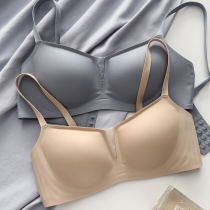 Japanese glossy ultra-thin incognito underwear womens summer one-piece milk simple and comfortable large chest display small bra