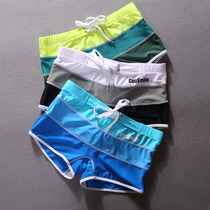 Tide literary youth sports fitness color mens swimming trunks color slim mens boxers swimming trunks holiday