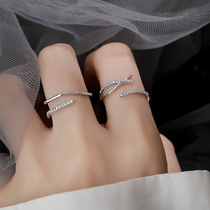 Index finger ring female fashion personality S925 sterling silver ring Female ins tide sense cold wind ring female niche design