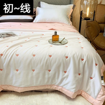 Summer ice silk Summer cool quilt four-piece double summer thin quilt Single air conditioning quilt Summer quilt spring and autumn can be water