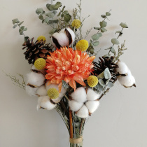 Dried flower bouquet Cotton small daisies starry Eucalyptus literary Nordic style diy home decoration ornaments Wall hanging