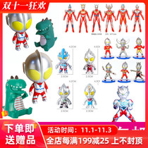 Net red cake decoration hero fight monster dinosaur children Boy birthday cake decoration party theme plug-in