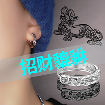 Pixiu sterling silver earrings mens 2021 new fashion single earrings womens trend personality mens 2020 stud earrings men