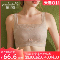Braced bra full Cup beautiful back without steel ring vest type underwear women thin anti-light big chest small summer