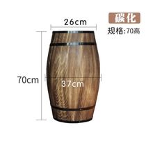 Solid Wood round wine barrel flower pot carbonized courtyard balcony planting decoration flower box flower stand wooden barrel beer barrel beer barrel