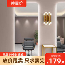 Hairdressing shop mirror table barber shop mirror hair salon special network red tide led with lamp hanging wall hair cutting mirror wall hanging