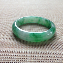 Qinger jadeite 59 large circle mouth ice glutinous seed Yang green circle jade bracelet Myanmar old pit natural A goods 211122