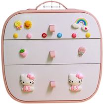 Cute Multilayer Girl Hair Accessories Containing Box Baby Bedroom Drawer Finishing Leather Fascia Hairpin Clips First Accessories Box Presents Delicacy