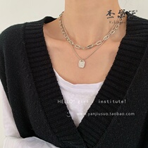 Cold wind English tag sweater necklace female ins cool hip hop personality light luxury minority simple choker accessories