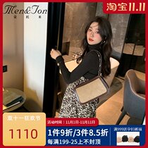 Men & Joni montomi pregnant dress two-piece autumn and winter tide mom turtleneck sweater suspender floral skirt