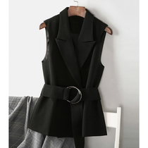 CHALDLLEN Chalin suit vest female 2021 new spring and autumn models outside the tide black belt suit horse clip