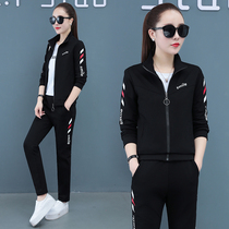 Casual cotton sportswear set women 2021 new autumn and winter fashion wild winter loose slim three-piece tide