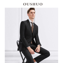 Ou said suit mens suit mens Korean version of self-cultivation business professional dress black casual suit mens jacket