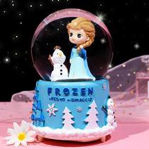 Automatic rotating snow falling ins girl heart crystal ball Resin crafts gift music box creative home decoration