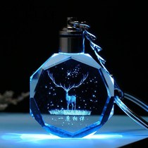 Net Red Souvenir Bag Crystal Key Button Pendant Luminous Hanging Pendant Cute Crystal Key Button Woman Shine Small