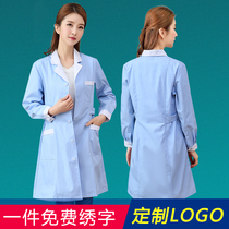 Pretty nurse white coat Long-sleeved doctor uniform Female nurse uniform short-sleeved dental pharmacy beauty salon overalls Summer
