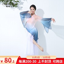 Allure of the dance of the Chinese classical dancing body rhyme lian gong fu niche gradient elegant antique sha yi coat wide leg pants