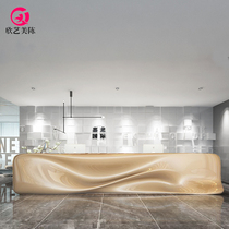 Custom-made creative FRP shaped front desk Hotel shopping mall Bar Beauty salon Office reception service cashier