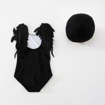 Baby swimsuit girl hot spring cute little princess wings bikini swimsuit little girl quick-drying foreign swimsuit