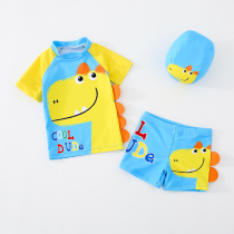 Childrens swimsuit male 2021 new baby split cute cartoon three-dimensional dinosaur swimsuit childrens handsome swimsuit