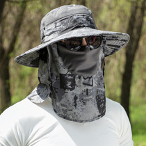 Japanese sun protection hat mens sun visor cover face and neck guard fully surrounded by anti-ultraviolet mens outdoor fishing cap mountaineering