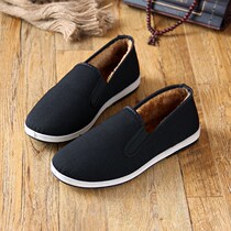 Old Beijing cloth shoes men's cotton shoes winter pedal leisure work shoes non-slip plus velvet padded warm cotton shoes