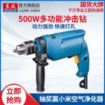 Dongcheng electric drill impact drill electric screwdriver multifunctional impact hand electric drill electric rotary small pistol drill