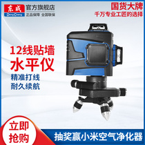 Dongcheng green light 12-line level super bright Wall instrument ground meter high precision laser strong light lithium battery line meter