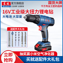 Dongcheng rechargeable hand drill Lithium electric drill DCJZ18-10 household 16v pistol drill electric screw gun electric rotary drill