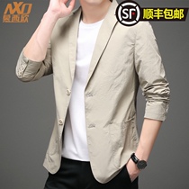 Autumn new casual suit men Korean version of fried street solid color breathable small suit single-layer pencilon size thin coat