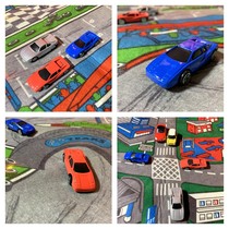 Foreign trade export suede thickened double-sided traffic pattern game floor mat foldable climbing mat blanket baby mat