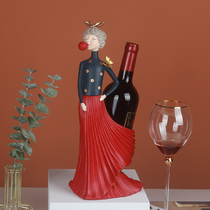 Bubble girl red wine rack ornaments household shelves modern simple creative high-end wine cabinet decorations light luxury wine rack