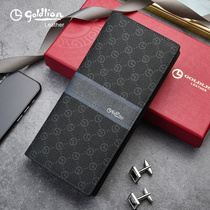 Jinlili new mens wallet long PVC zipper wallet waterproof scratch-proof middle-aged multi-card business wallet