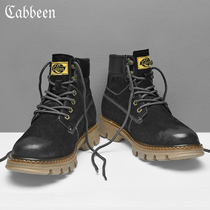 Carbine boots mens medium-help English boots mens Martin boots leather outdoor casual mens shoes winter boots