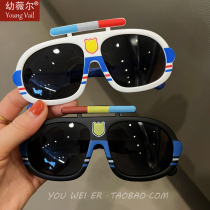 Children Sunglasses Baby Cartoon Cars Polarized Sunglasses Boy Girls Anti-UV Shading Silicone Glasses Tide