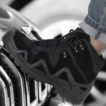 Outdoor winter ultra-light combat boots cowhide tactical boots Mens non-slip combat training boots lightweight leather high-top hiking shoes