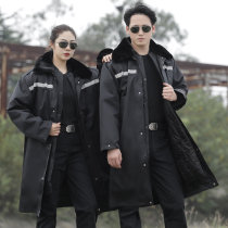 Military Cotton Coat Thicken with long section Anti-cold suit Winter duty Working cotton clothes Reflective Strips Multifunction Security Coat