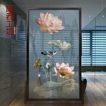 New Chinese style screen partition Living room Simple modern bedroom occlusion household entrance Classical hollow moving lotus